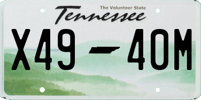 TN license plate X4940M