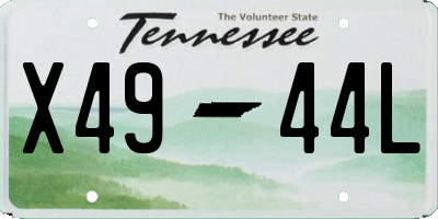TN license plate X4944L