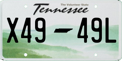 TN license plate X4949L