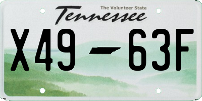 TN license plate X4963F