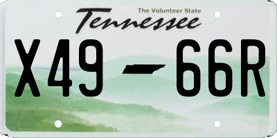 TN license plate X4966R
