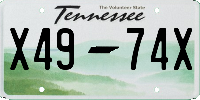 TN license plate X4974X