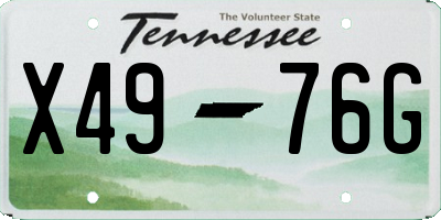 TN license plate X4976G