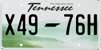 TN license plate X4976H