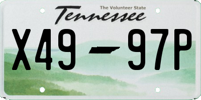 TN license plate X4997P