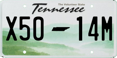TN license plate X5014M