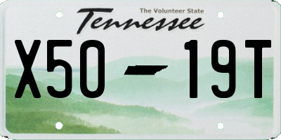 TN license plate X5019T