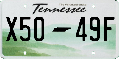 TN license plate X5049F