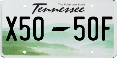 TN license plate X5050F