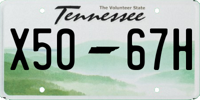 TN license plate X5067H
