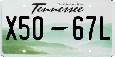 TN license plate X5067L