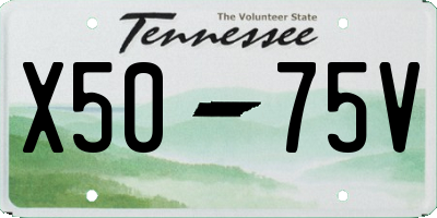 TN license plate X5075V