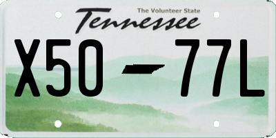 TN license plate X5077L