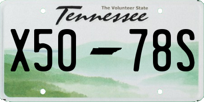 TN license plate X5078S