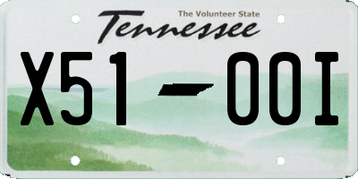 TN license plate X5100I