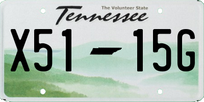 TN license plate X5115G