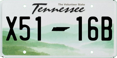 TN license plate X5116B