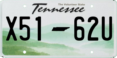 TN license plate X5162U