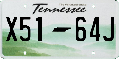 TN license plate X5164J