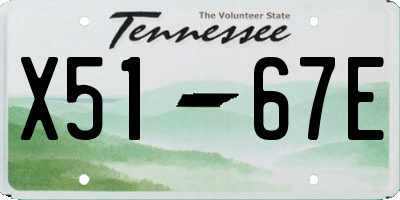 TN license plate X5167E
