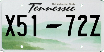 TN license plate X5172Z