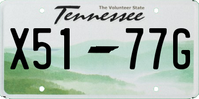 TN license plate X5177G