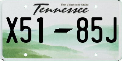 TN license plate X5185J
