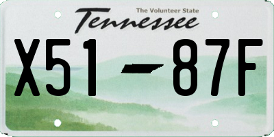 TN license plate X5187F