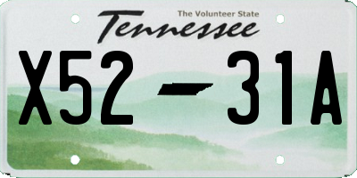 TN license plate X5231A