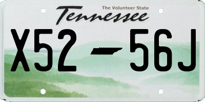 TN license plate X5256J