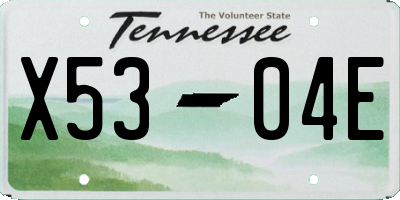 TN license plate X5304E