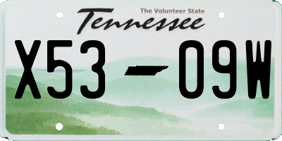 TN license plate X5309W