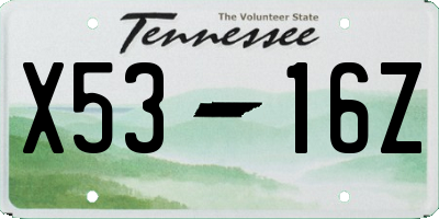 TN license plate X5316Z