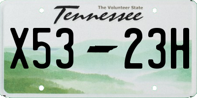 TN license plate X5323H