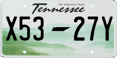 TN license plate X5327Y