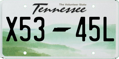 TN license plate X5345L
