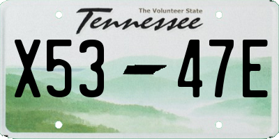 TN license plate X5347E
