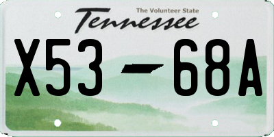TN license plate X5368A