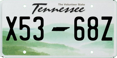 TN license plate X5368Z