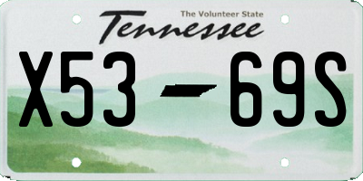 TN license plate X5369S
