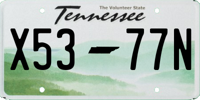 TN license plate X5377N