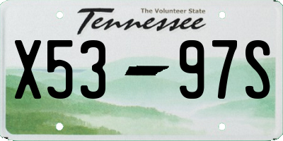 TN license plate X5397S