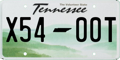 TN license plate X5400T