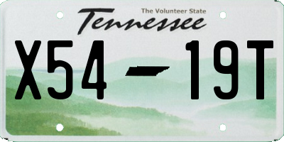 TN license plate X5419T