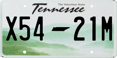 TN license plate X5421M