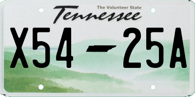 TN license plate X5425A