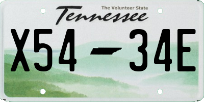 TN license plate X5434E