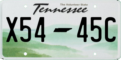 TN license plate X5445C