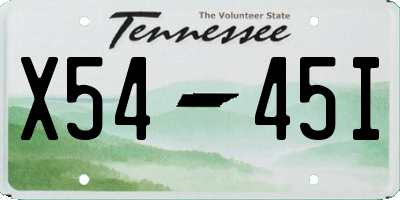 TN license plate X5445I