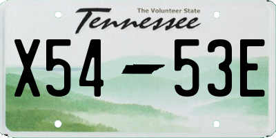 TN license plate X5453E